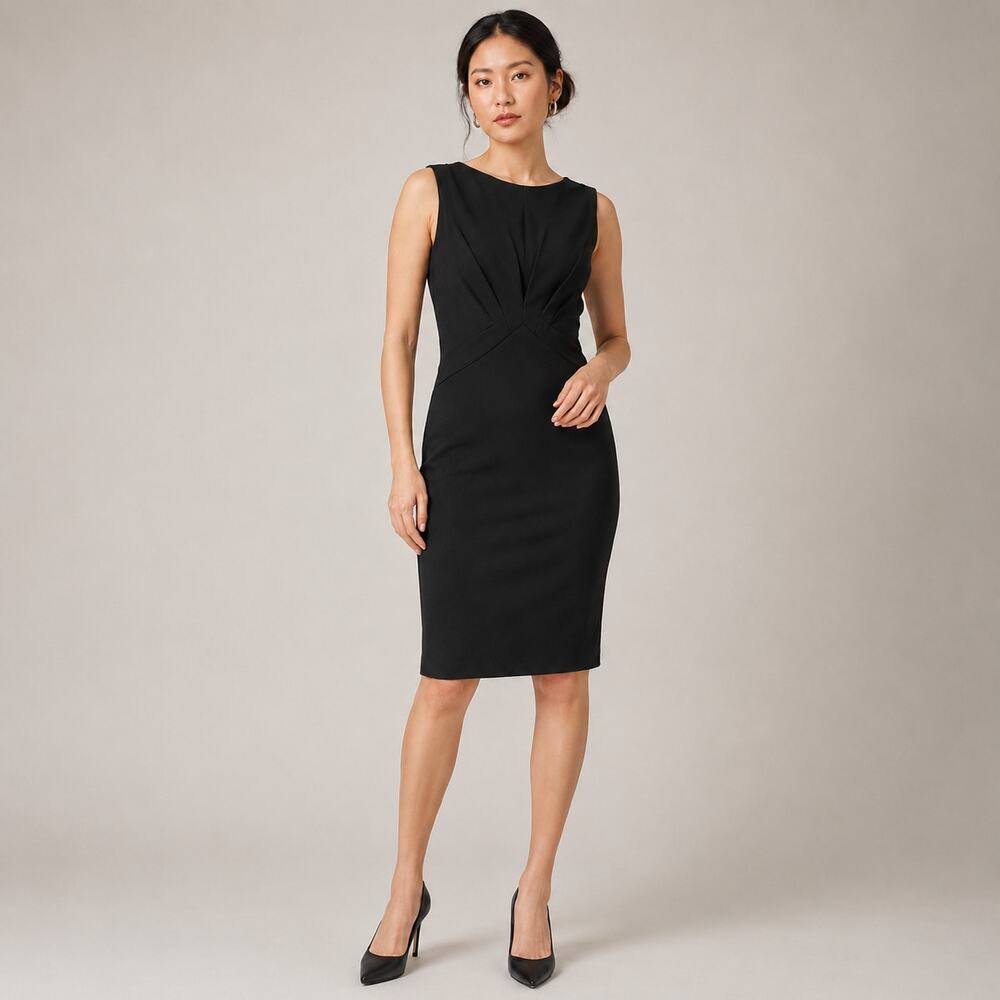 Z Spoke Zac Posen Little Black Sheath Dress 6 Architectural Cocktail Work